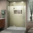 thumbnail image 1 of DreamLine Unidoor-X 60 1/2-61 in. W x 72 in. H Frameless Hinged Shower Door in Brushed Nickel, 1 of 13