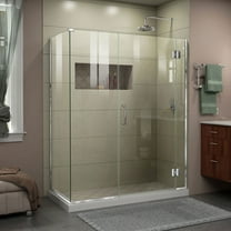 DreamLine Unidoor-X 60 in. W x 34 3/8 in. D x 72 in. H Frameless Hinged Shower Enclosure in Chrome