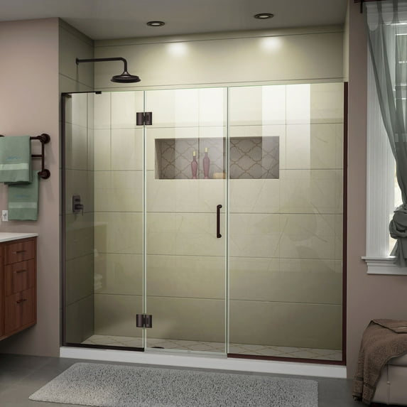 DreamLine Unidoor-X 61-61 1/2 in. W x 72 in. H Frameless Hinged Shower Door in Oil Rubbed Bronze