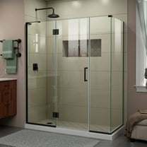 DreamLine Unidoor-X 63 1/2 in. W x 30 3/8 in. D x 72 in. H Frameless Hinged Shower Enclosure in Satin Black