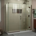 thumbnail image 1 of DreamLine Unidoor-X 63 1/2 in. W x 34 3/8 in. D x 72 in. H Frameless Hinged Shower Enclosure in Oil Rubbed Bronze, 1 of 11