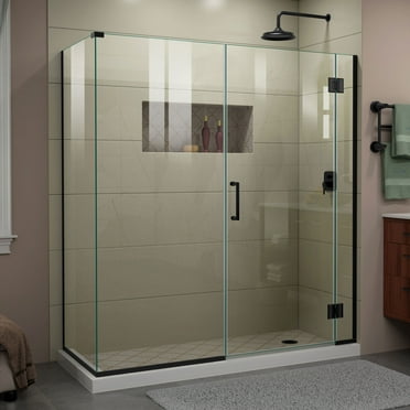 DreamLine Unidoor-X 64 1/2 in. W x 30 3/8 in. D x 72 in. H Frameless Hinged Shower Enclosure in Satin Black