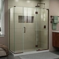 thumbnail image 1 of DreamLine Unidoor-X 64 in. W x 34 3/8 in. D x 72 in. H Frameless Hinged Shower Enclosure in Oil Rubbed Bronze, 1 of 12