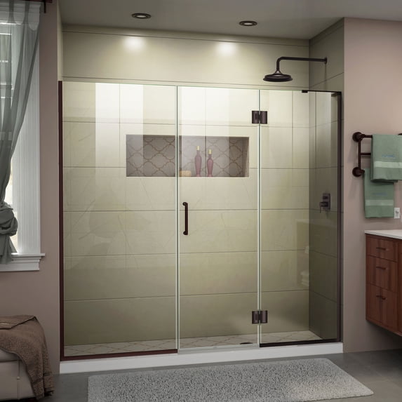 DreamLine Unidoor-X 65 1/2-66 in. W x 72 in. H Frameless Hinged Shower Door in Oil Rubbed Bronze