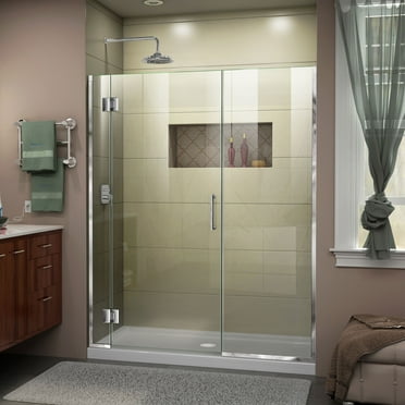 DreamLine Unidoor-X 66 1/2-67 in. W x 72 in. H Frameless Hinged Shower Door in Chrome