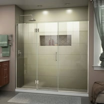 DreamLine Unidoor-X 66-66 1/2 in. W x 72 in. H Frameless Hinged Shower Door in Brushed Nickel