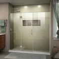 thumbnail image 1 of DreamLine Unidoor-X 67-67 1/2 in. W x 72 in. H Frameless Hinged Shower Door in Brushed Nickel, 1 of 11