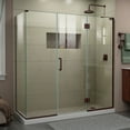 thumbnail image 1 of DreamLine Unidoor-X 70 1/2 in. W x 34 3/8 in. D x 72 in. H Frameless Hinged Shower Enclosure in Oil Rubbed Bronze, 1 of 12