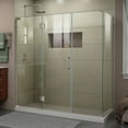 thumbnail image 1 of DreamLine Unidoor-X 70 in. W x 30 3/8 in. D x 72 in. H Frameless Hinged Shower Enclosure in Brushed Nickel, 1 of 12