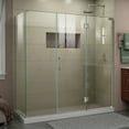 thumbnail image 1 of DreamLine Unidoor-X 70 in. W x 30 3/8 in. D x 72 in. H Frameless Hinged Shower Enclosure in Brushed Nickel, 1 of 12