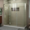 thumbnail image 1 of DreamLine Unidoor-X 70 in. W x 34 3/8 in. D x 72 in. H Frameless Hinged Shower Enclosure in Brushed Nickel, 1 of 12