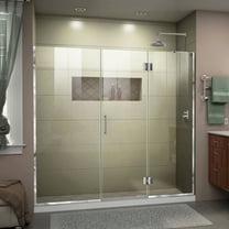 DreamLine Unidoor-X 72-72 1/2 in. W x 72 in. H Frameless Hinged Shower Door in Chrome