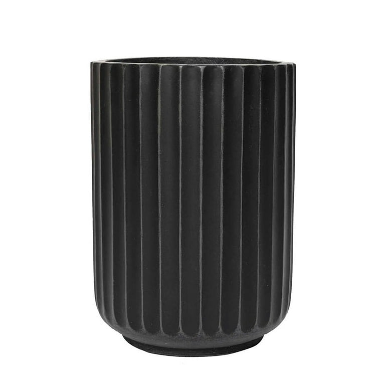 DreamPatio North Pole Fiberstone Planter Black 11.5