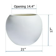 DreamPatio  Riverside Fiberstone Modern Sphere Planter for Indoor/Outdoor White 21x21x17
