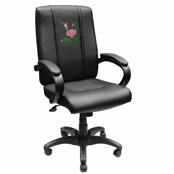 DreamSeat Black Durable Office Chair 1000 Embroidered Red Line Skull Logo