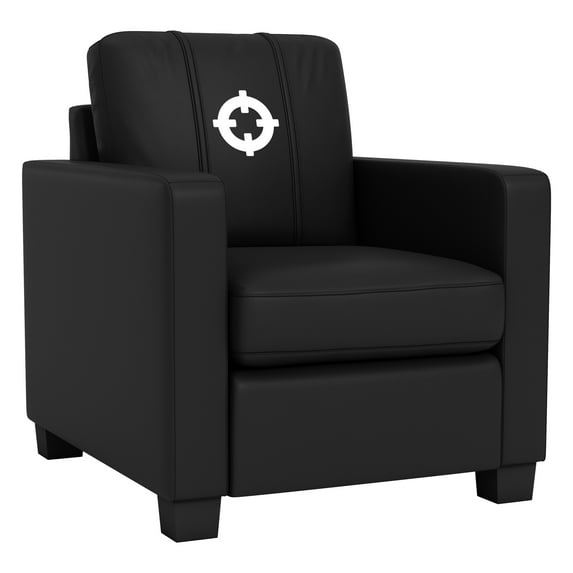 DreamSeat Black Dyno Stationary Club Chair Embroidered Crosshairs Logo Small Footprint Low Profile
