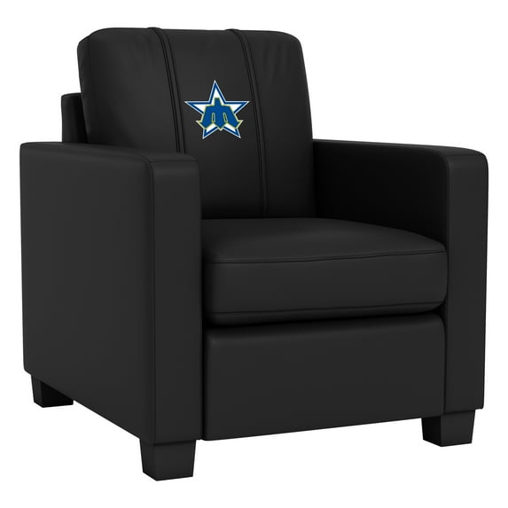 DreamSeat Black Dyno Stationary Club Chair Embroidered Seattle Mariners Cooperstown Primary Small Footprint Low Profile