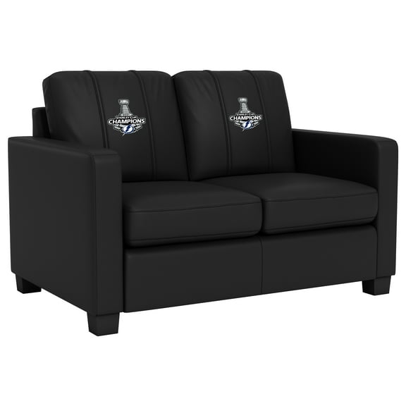 DreamSeat Black Dyno Stationary Loveseat Embroidered Tampa Bay Lightning 2021 Stanley Cup Champions Logo