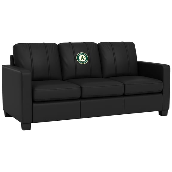 DreamSeat Black Dyno Stationary Sofa Embroidered Oakland Athletics Logo