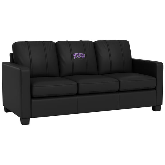 DreamSeat Black Dyno Stationary Sofa Embroidered TCU Horned Frogs Primary