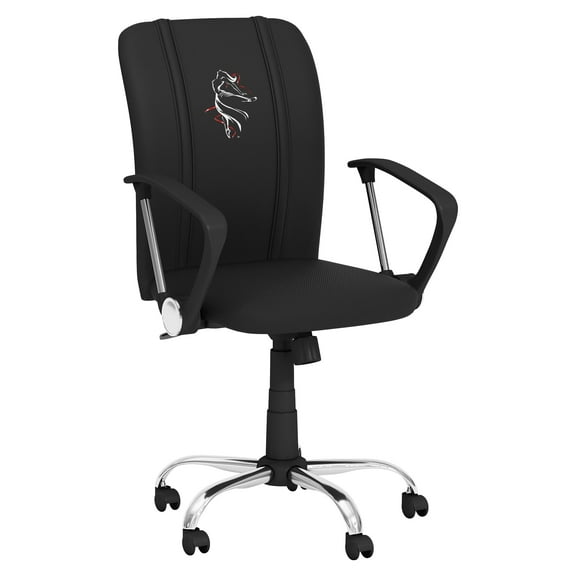 DreamSeat Black Ergonomic Durable Curve Task Chair Embroidered Ballerina Red Ribbon Logo