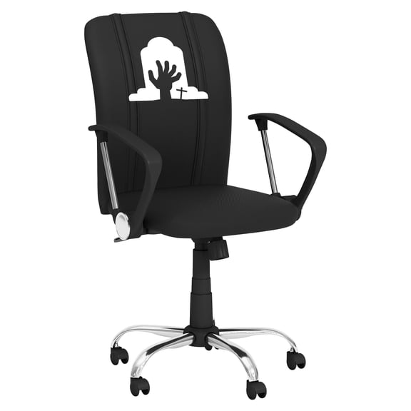 DreamSeat Black Ergonomic Durable Curve Task Chair Embroidered Ghoulish Rising Hand Halloween Logo
