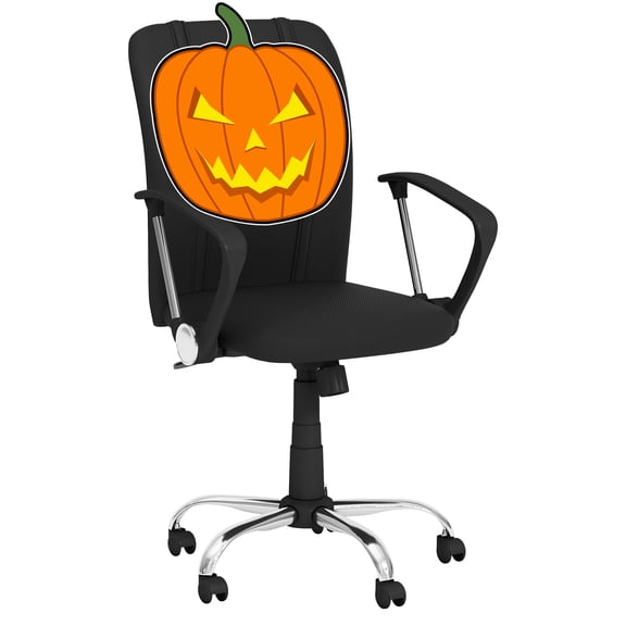 DreamSeat Black Ergonomic Durable Curve Task Chair Embroidered Haunting Jack Logo