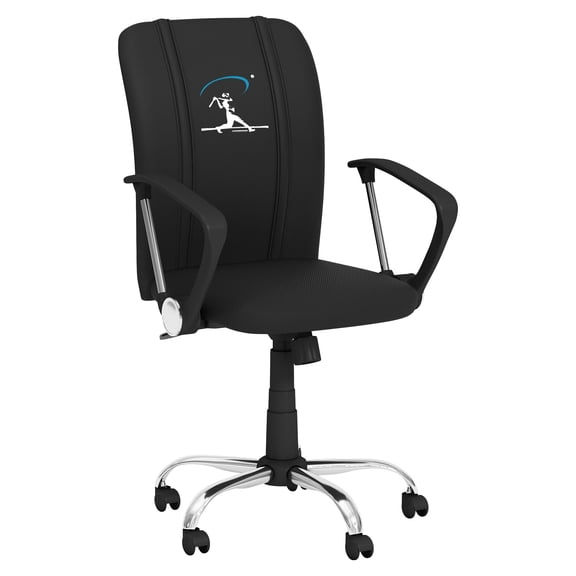 DreamSeat Black Ergonomic Durable Curve Task Chair Embroidered Home Run Swing Logo