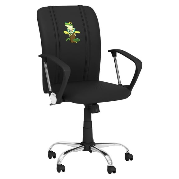 DreamSeat Black Ergonomic Durable Curve Task Chair Embroidered Tree Frog Logo
