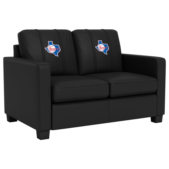 DreamSeat Black High Quality Modern Design Dyno Stationary Loveseat Embroidered Texas Rangers Cooperstown Low Profile Cost Effective