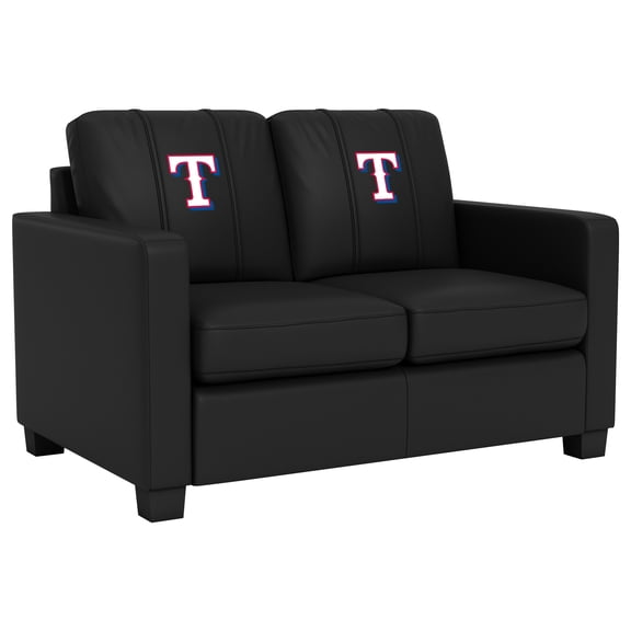 DreamSeat Black High Quality Modern Design Dyno Stationary Loveseat Embroidered Texas Rangers Secondary Low Profile Cost Effective