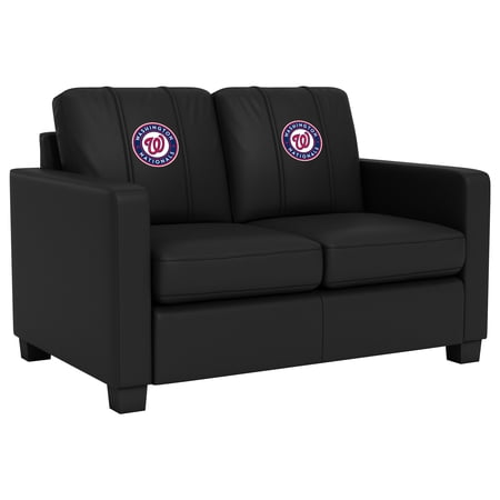 DreamSeat Black High Quality Modern Design Dyno Stationary Loveseat Embroidered Washington Nationals Logo Low Profile Cost Effective