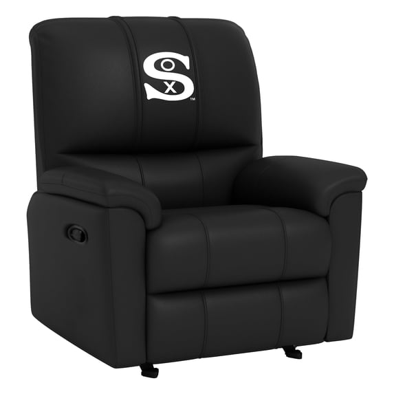 DreamSeat Black Rocker Recliner with Embroidered Chicago White Sox Cooperstown Primary Logo