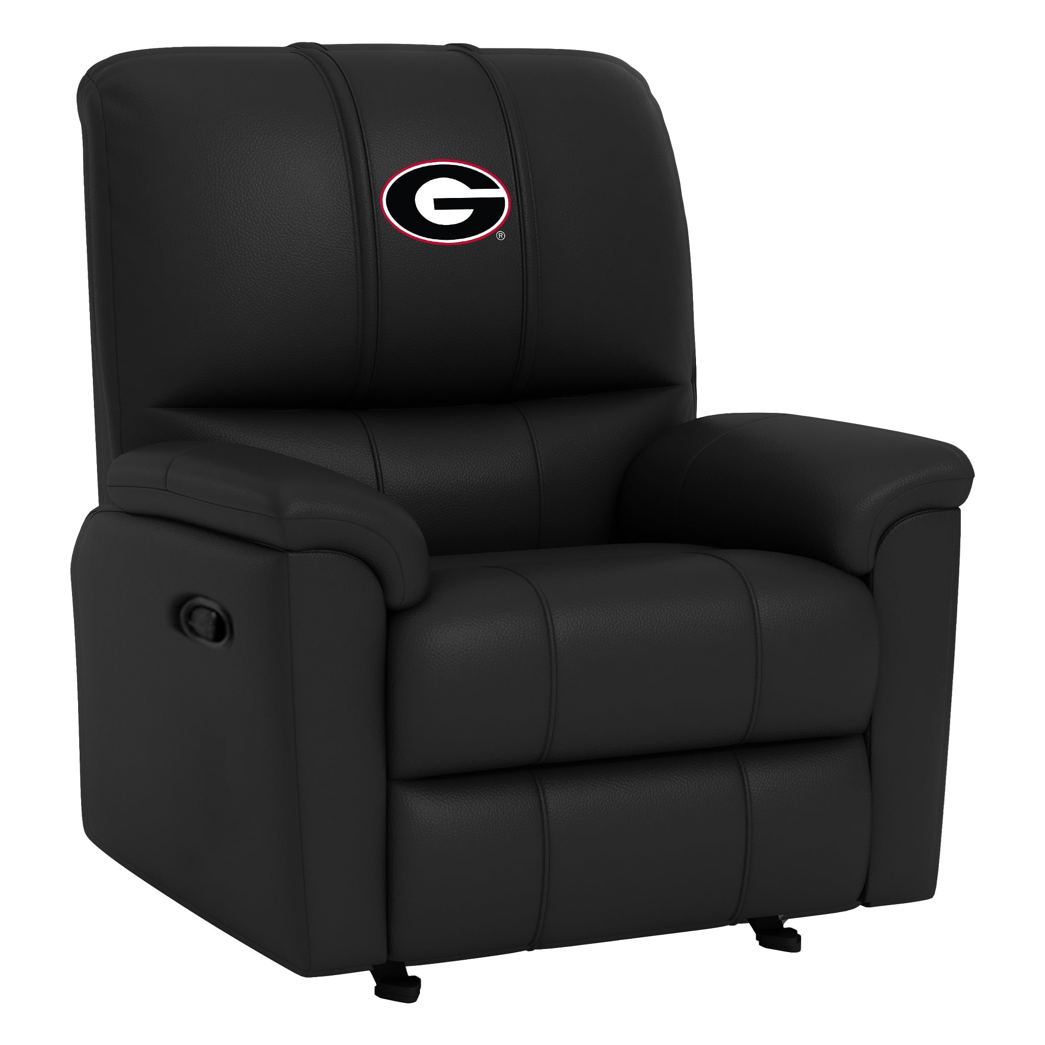 DreamSeat Black Rocker Recliner with Embroidered Georgia Bulldogs Logo ...