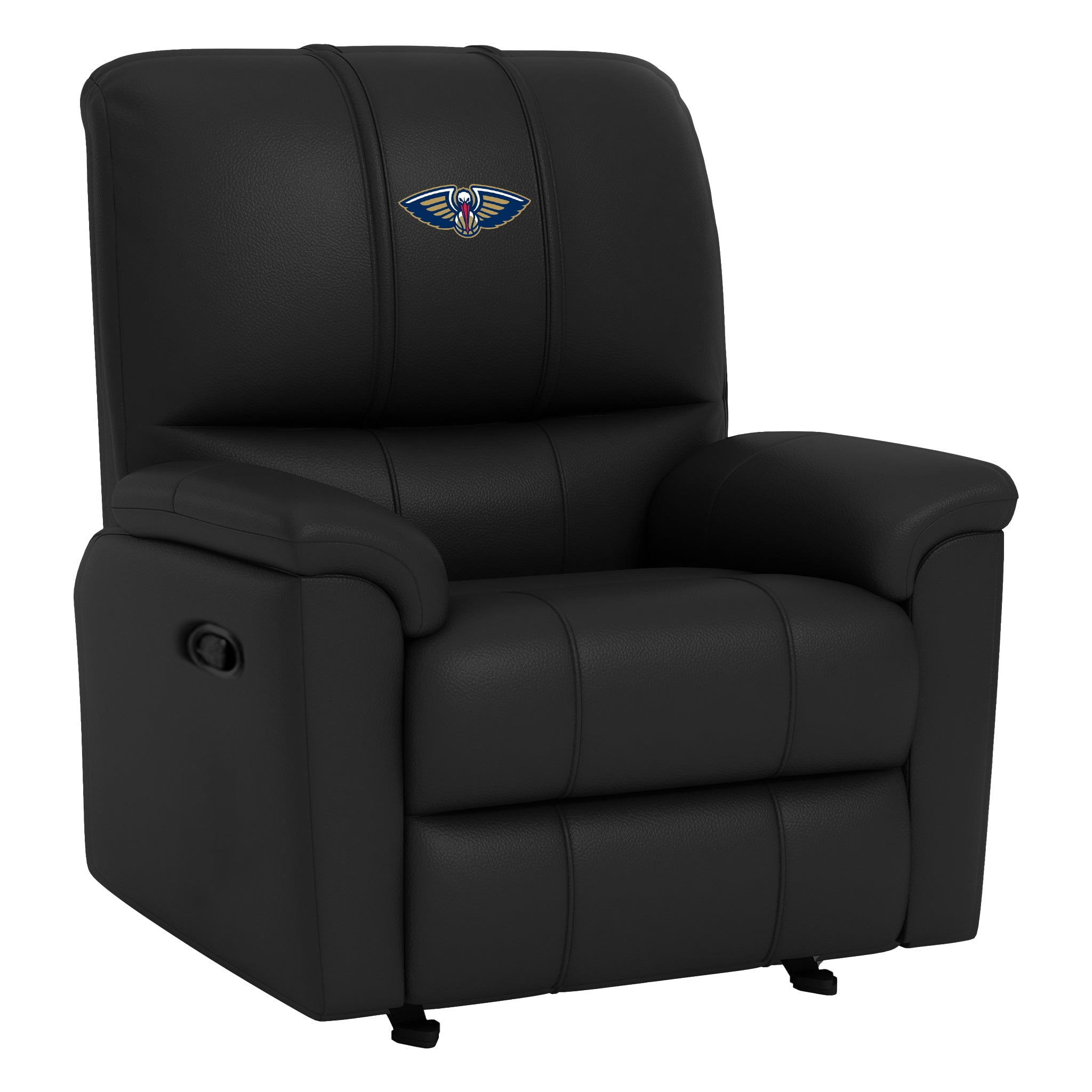 DreamSeat Black Rocker Recliner with Embroidered New Orleans Pelicans Primary Logo