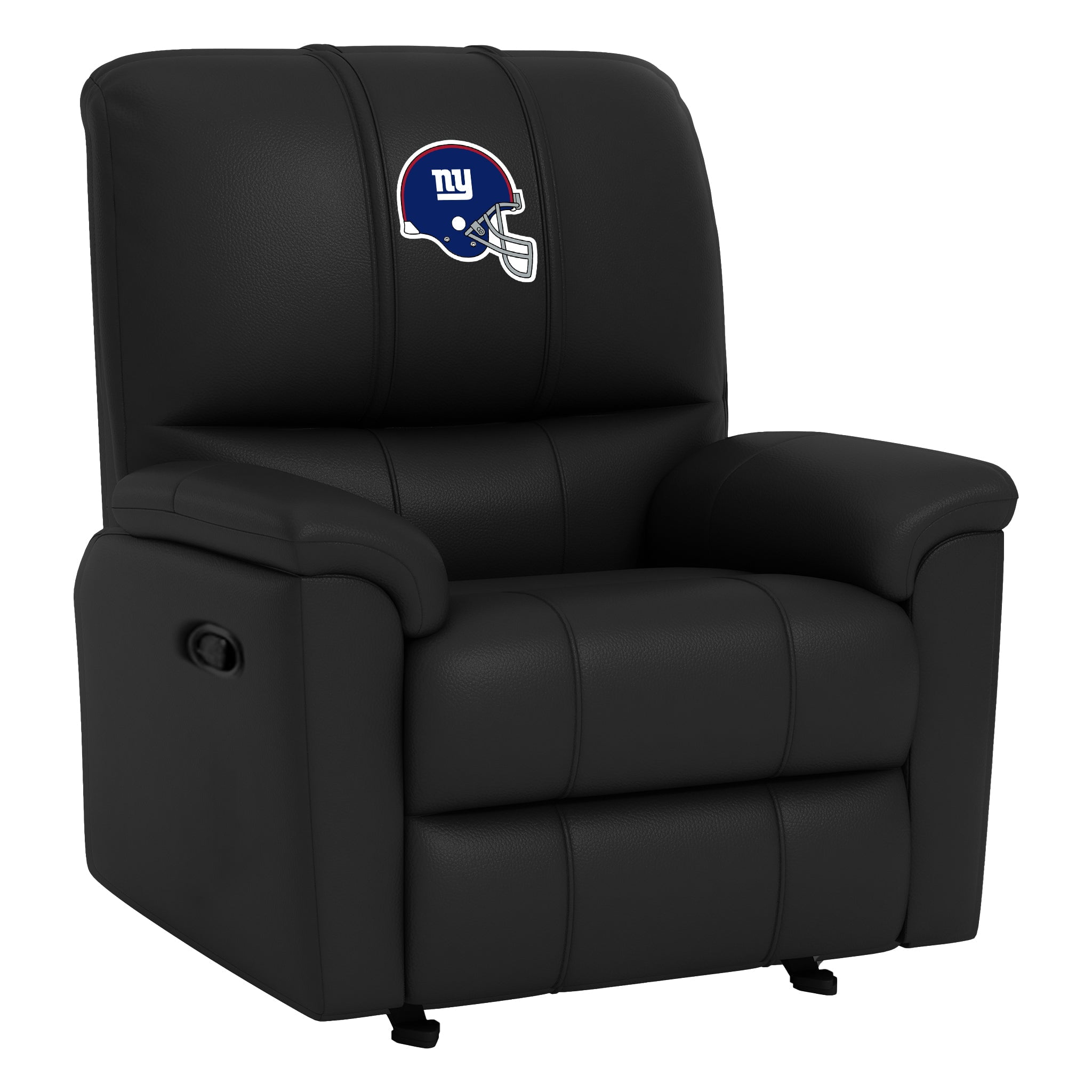 DreamSeat Black Rocker Recliner with Embroidered New York Giants Helmet Logo