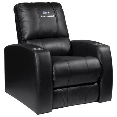 DreamSeat Relax Black Home Theater Recliner Embroidered Seattle Seahawks Secondary Logo Synthetic Leather