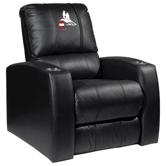 DreamSeat Relax Black Recliner Embroidered Barrel Rider Logo Stainless Steel Cupholders Head to Toe Support
