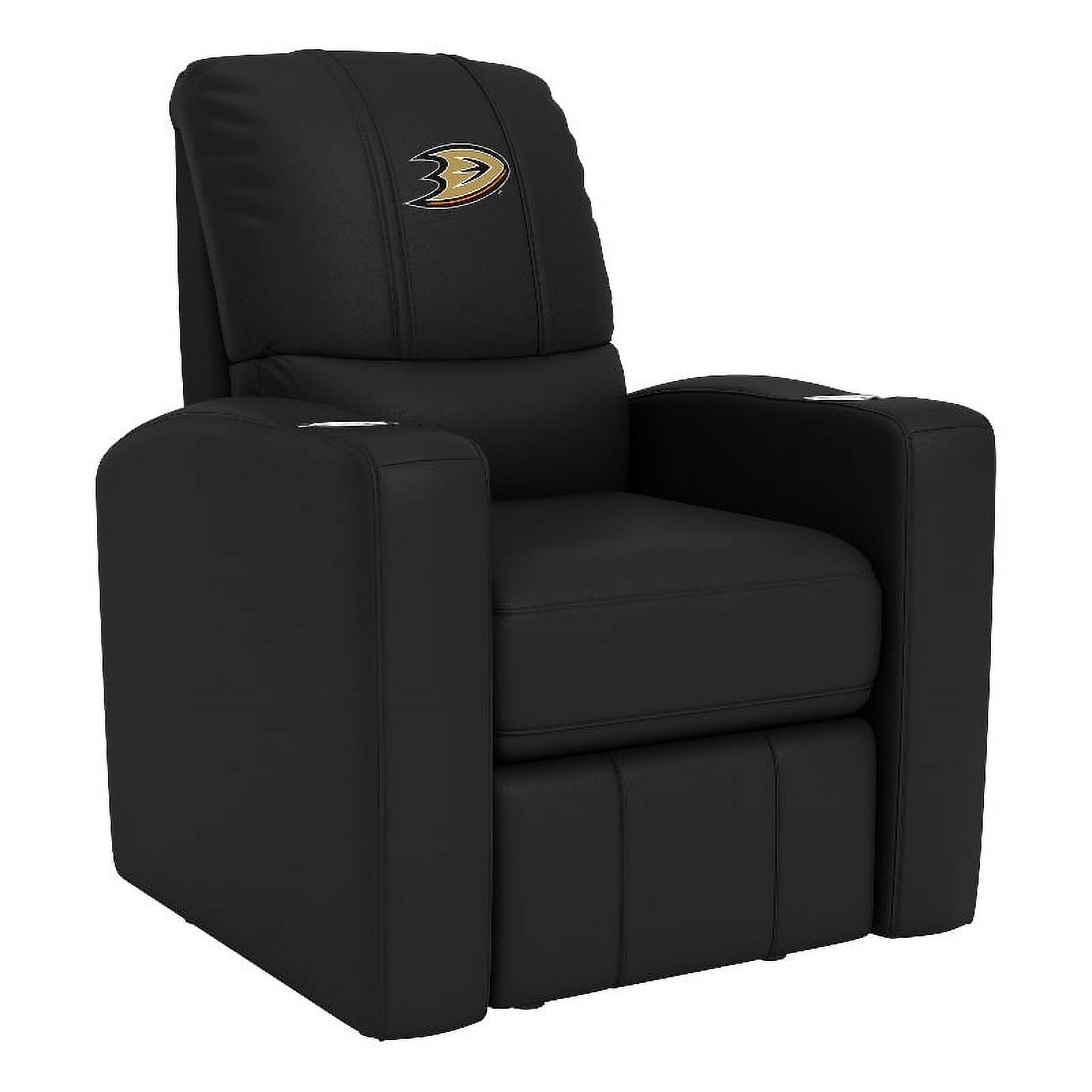 DreamSeat Stealth Faux Leather Recliner with Anaheim Ducks Logo in