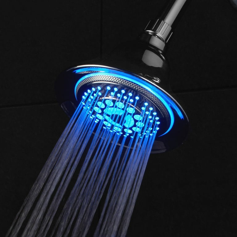 DreamSpace Advanced Chrome LED Shower Head with Color Changing Lights for Bathroom 3 Colors Walmart