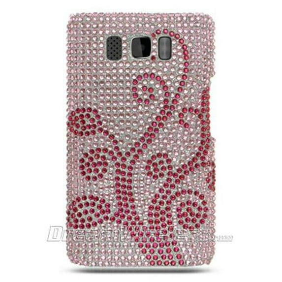 DreamWireless FDHTCHD2PKHPFL-R Htc Hd2 Full Diamond Case, Pink Plus Hot Pink Flower Rear Only
