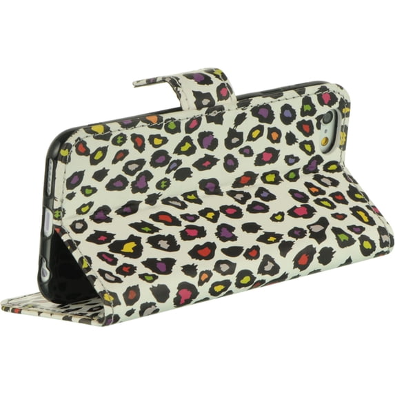 DreamWireless LPFIP6CSCLLE Apple iPhone 6 - 4.7 In. Leather Pouch, Stand With Card Slots Colorful Leopard