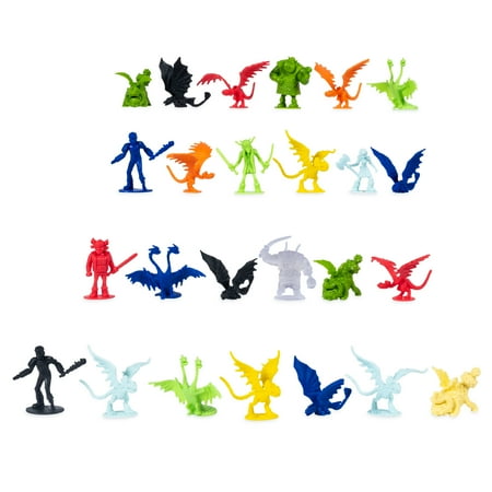 DreamWorks Dragons, Bucket of Dragons, 25 Dragon and Viking Figures in Storage Bucket, for Kids Aged 4 and up