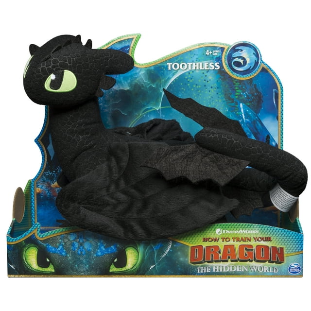 DreamWorks Dragons, Toothless 14-inch Deluxe Plush Dragon, for Kids Aged 4 and up