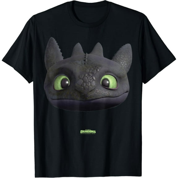 DreamWorks Dragons Toothless Night Fury Big Face Costume 3D T-Shirt