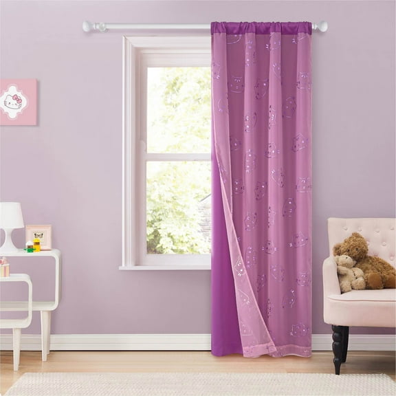 DreamWorks Gabby's Dollhouse 38" x 84" 2 Layer Blackout Curtain Panel for Kid's Bedroom