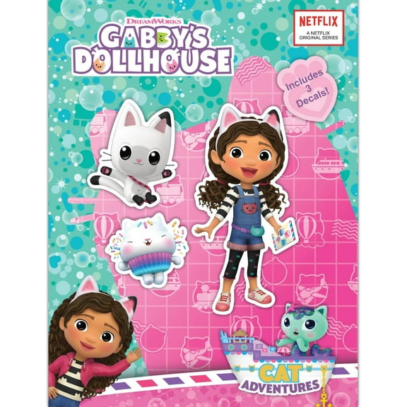 DreamWorks Gabby's Dollhouse Decals - Set of 3 Vinyl Stickers for Car Water Bottle Bike Helmet Laptop Skateboard - Outdoor Rated Water Resistant Vinyl