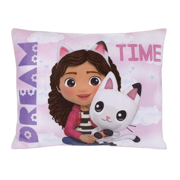 DreamWorks Gabby's Dollhouse Dream It Up Toddler Pillow, Pink, Rectangle Shaped, 12 x 15"