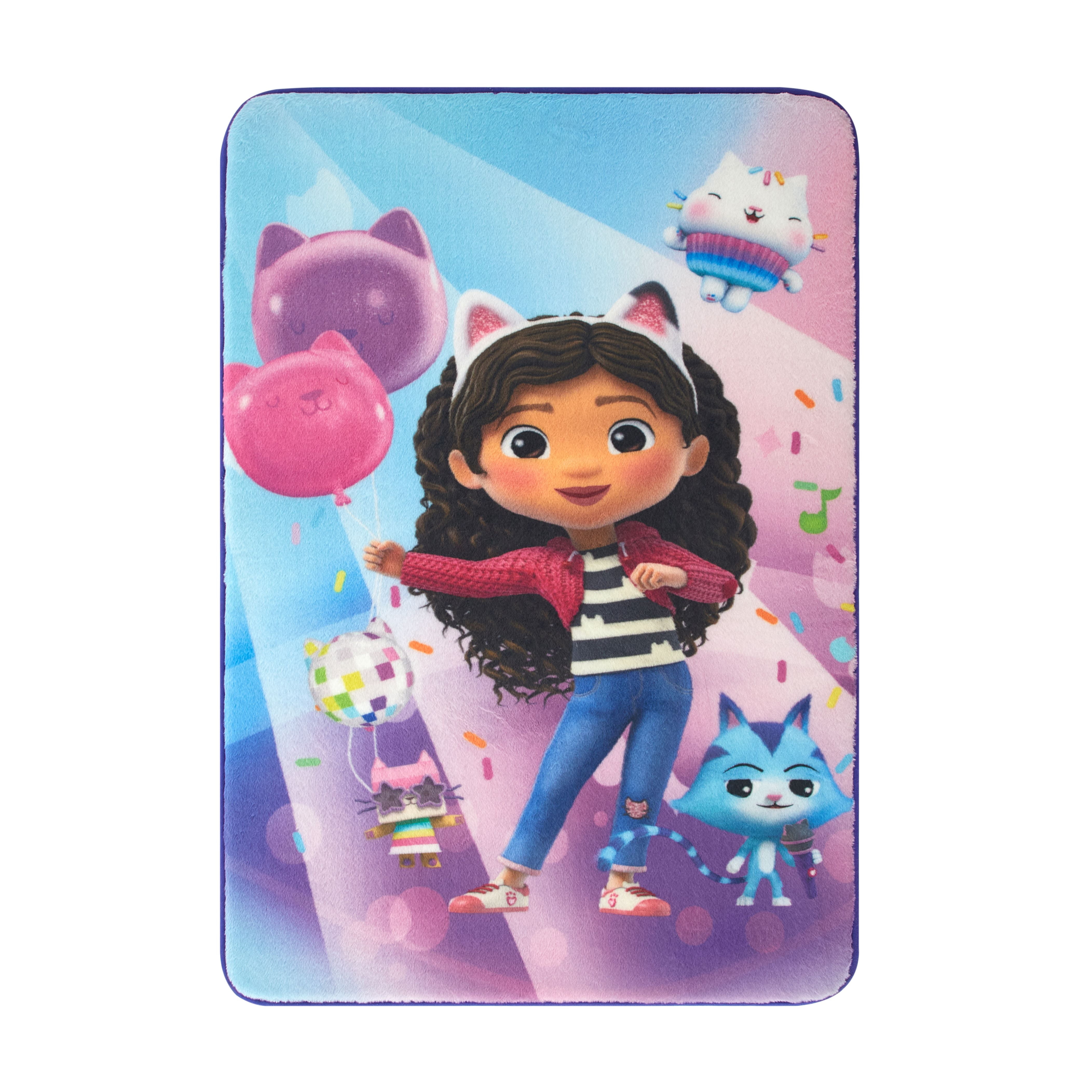 DreamWorks Gabby's Dollhouse Faux Fur Rug for Kid's Bedroom or Playroom, 30" x 46"