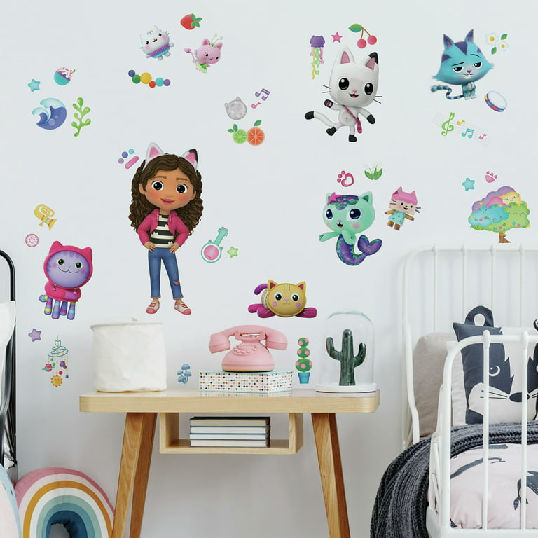 DreamWorks Gabby's Dollhouse Peel and Stick Wall Decals by RoomMates,  RMK4823SCS, Multicolor, 1.21 in x 15.67 in 